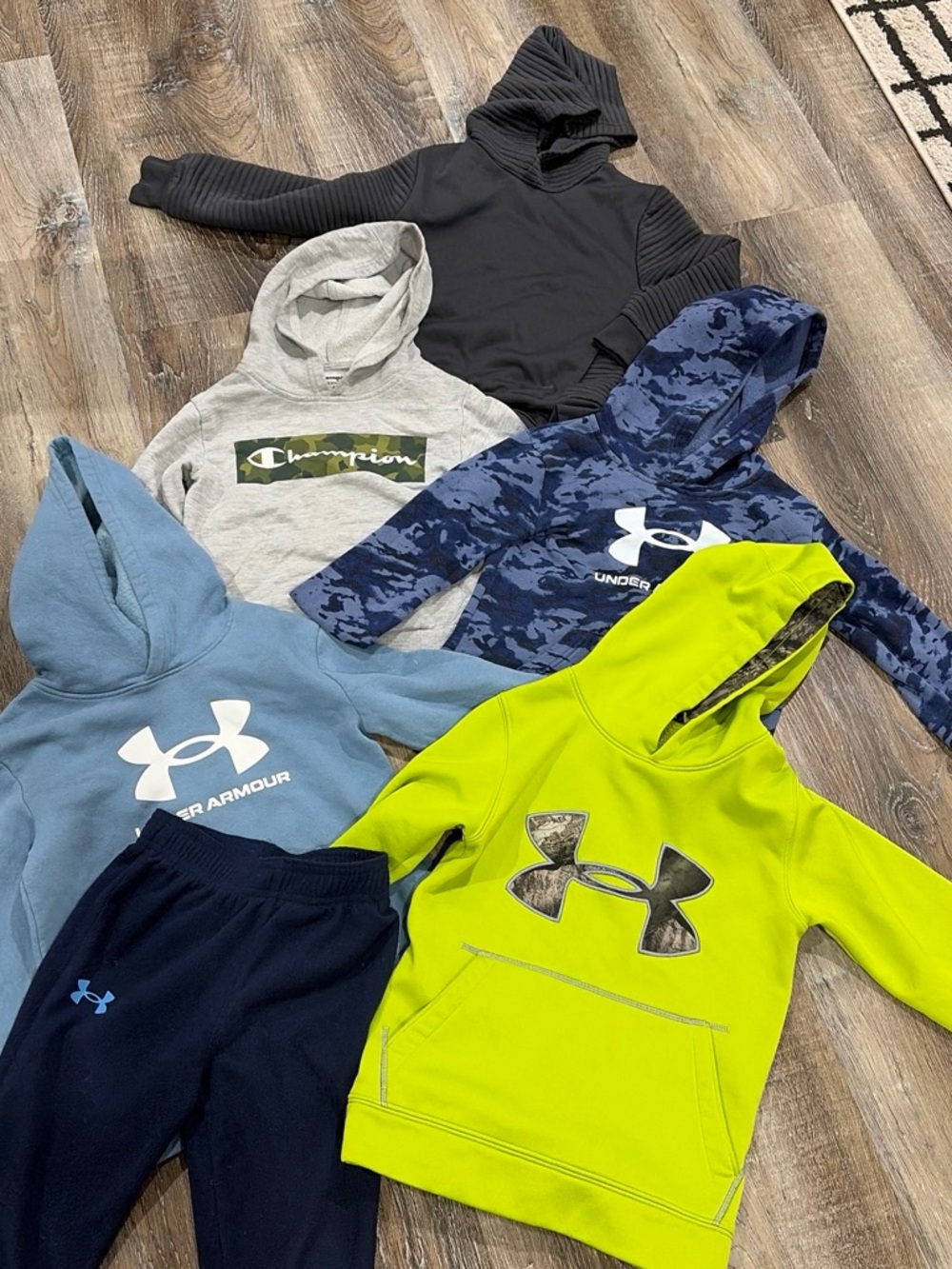 Under Armour Kids Neon Yellow Camo Logo Pullover Hoodie